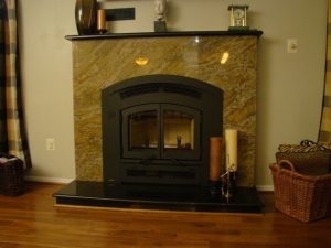 wood burning fireplace