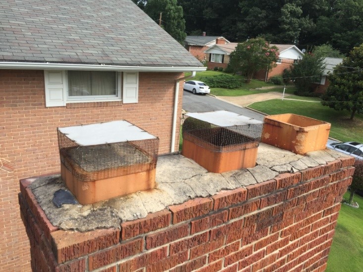 cracked chimney crown