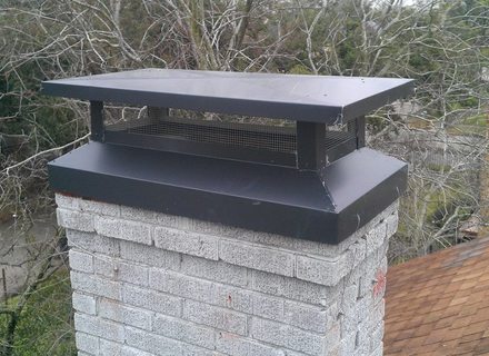 installed multi-flue chimney cap