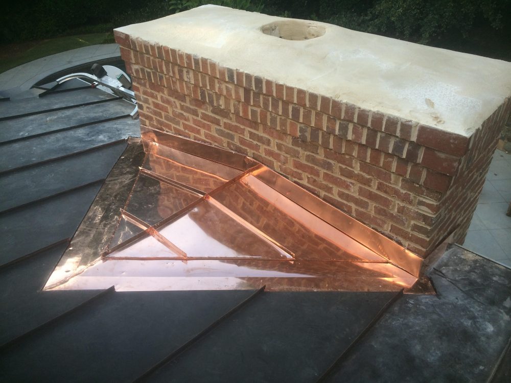 installed chimney cricket